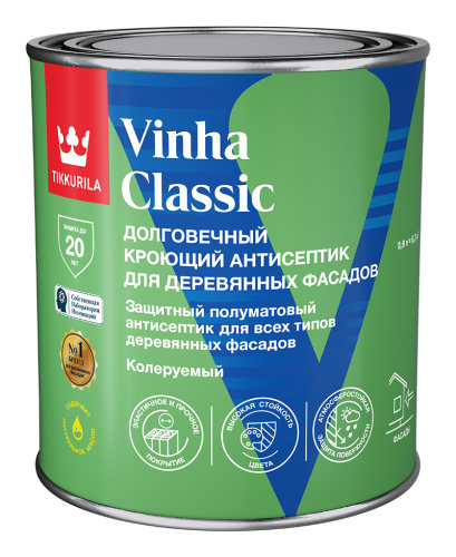Tikkurila VINHA CLASSIC / Тиккурила ВИНХА КЛАССИК - антисептик кроющий водоразбавляемый полуматовый