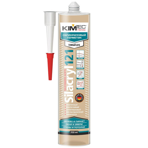 KIM TEC 121 Silacryl - Герметик силакриловый 121 ТЕМНЫЙ ДУБ 310 мл