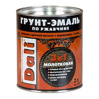 Грунт-эмаль по ржавчине DALI® 3в1 С Молотковым эффектом Черный